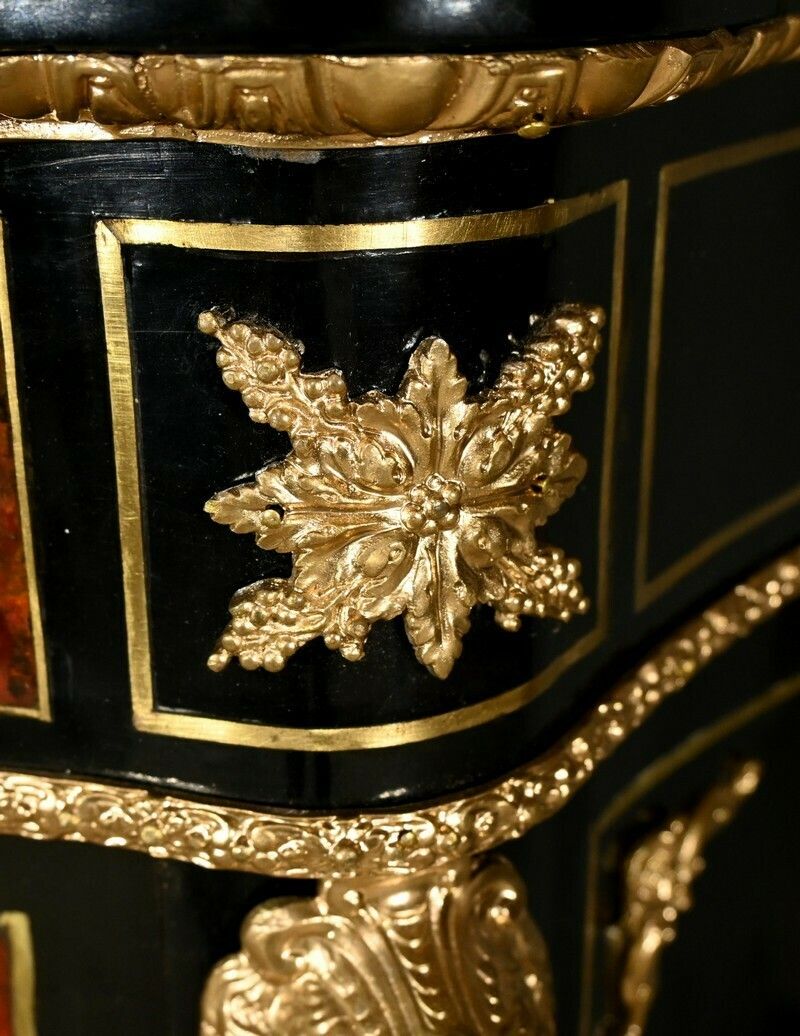 photo for sale Boulle Buffet In Blackened Pear Wood, Napoleon II Period – Mid 19th Century