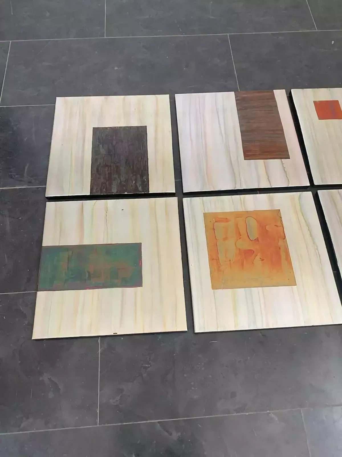 Abstract Metal Panels In Iridescent Paints, 1980s, Set Of 10