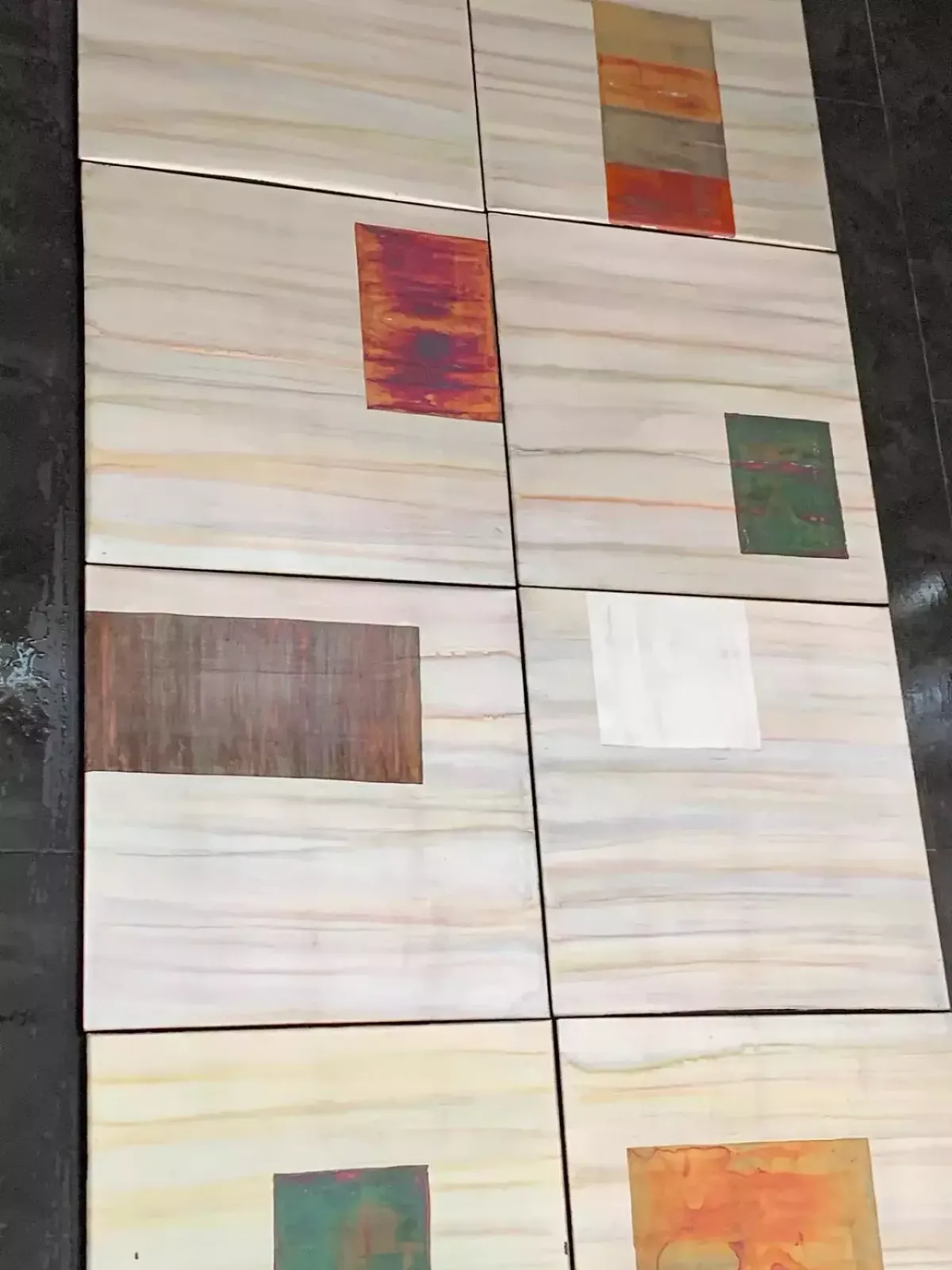 Abstract Metal Panels In Iridescent Paints, 1980s, Set Of 10 photo vinterior