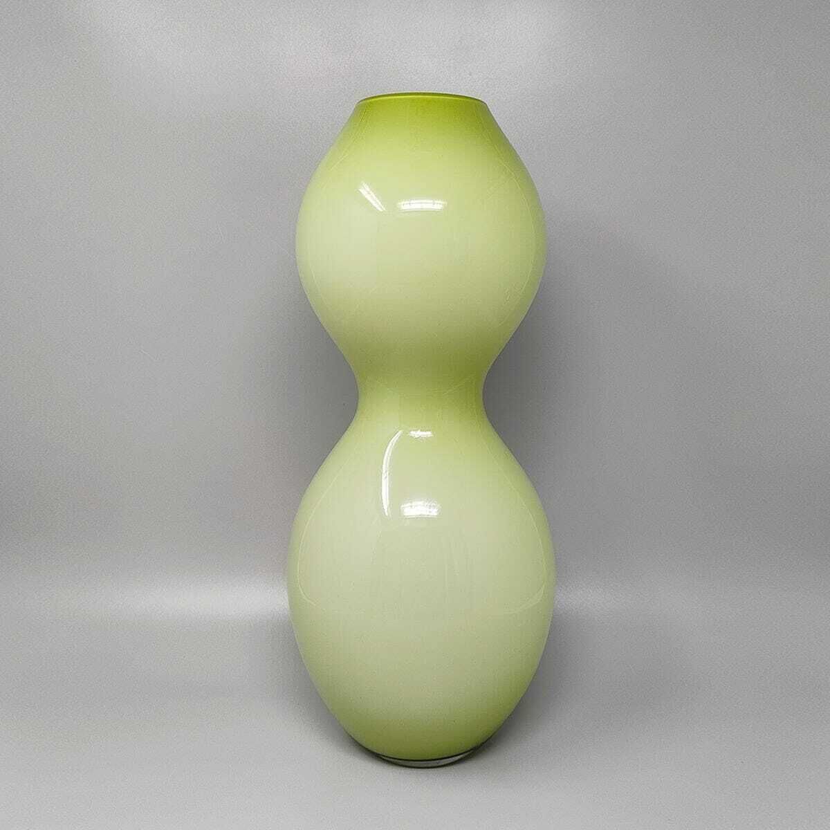 1970s Astonishing Space Age Green Vase In Murano Glass. Made In Italy photo for sale