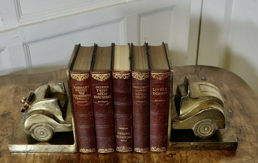 Vintage Model Car A Pair Of Brass Bookends photo furniture