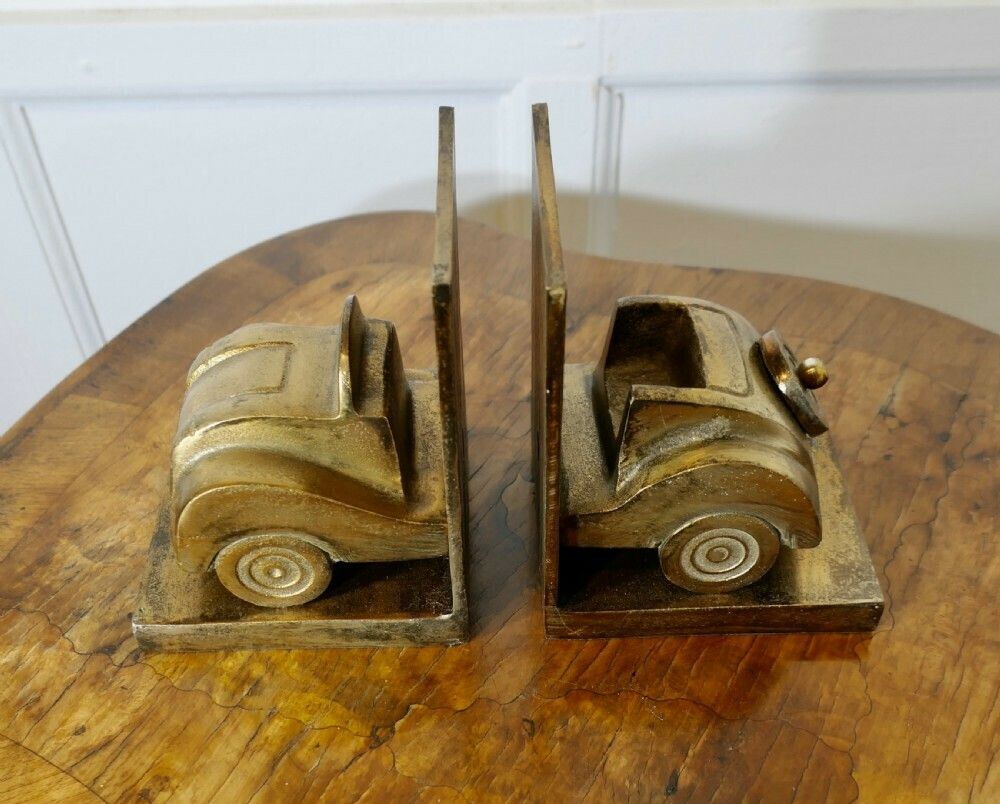 Vintage Model Car A Pair Of Brass Bookends photo Home Decor
