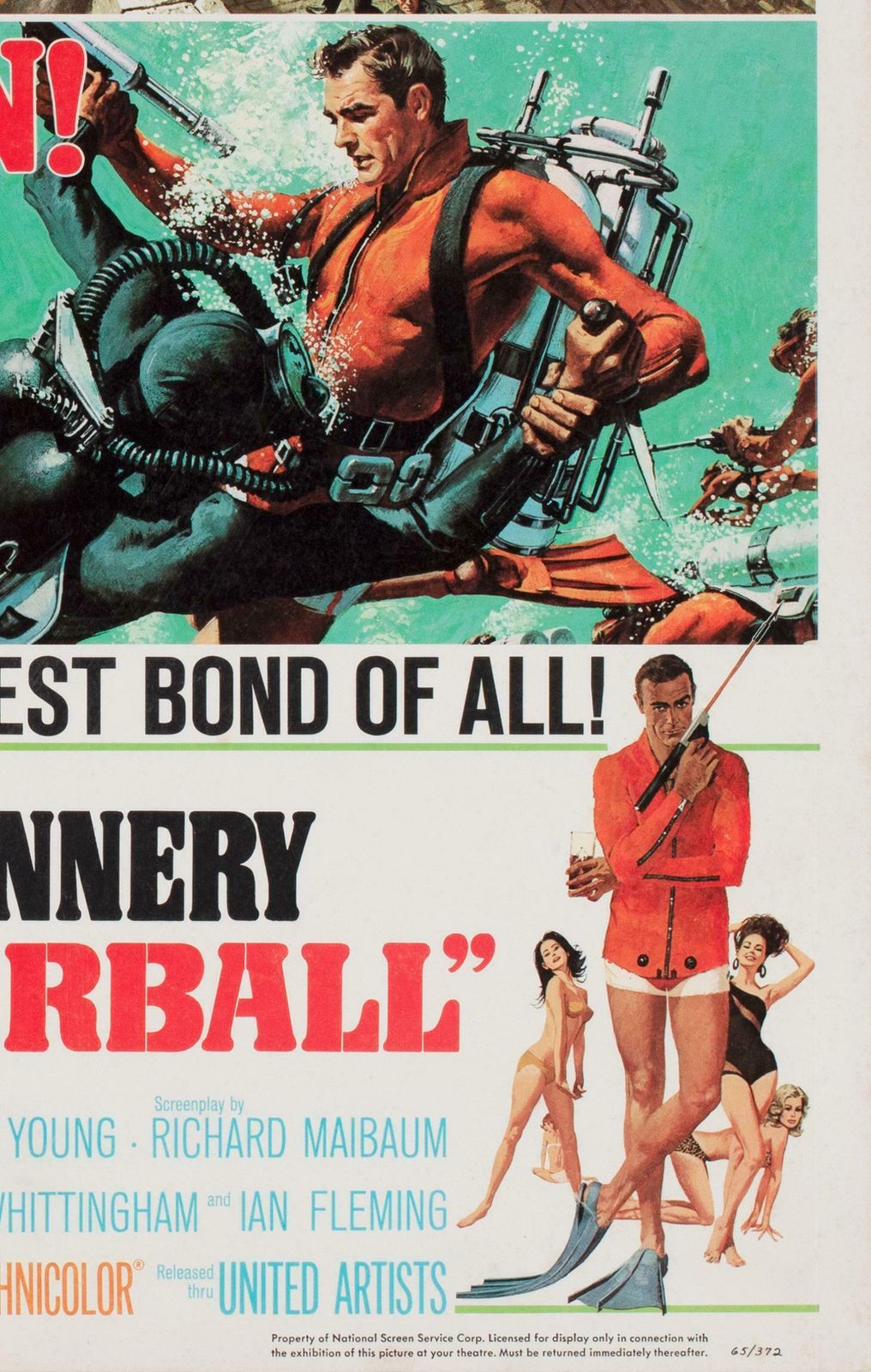 Thunderball 1965 Us Window Card Film Poster, Robert Mcginnis & Frank Mccarthy photo vinterior