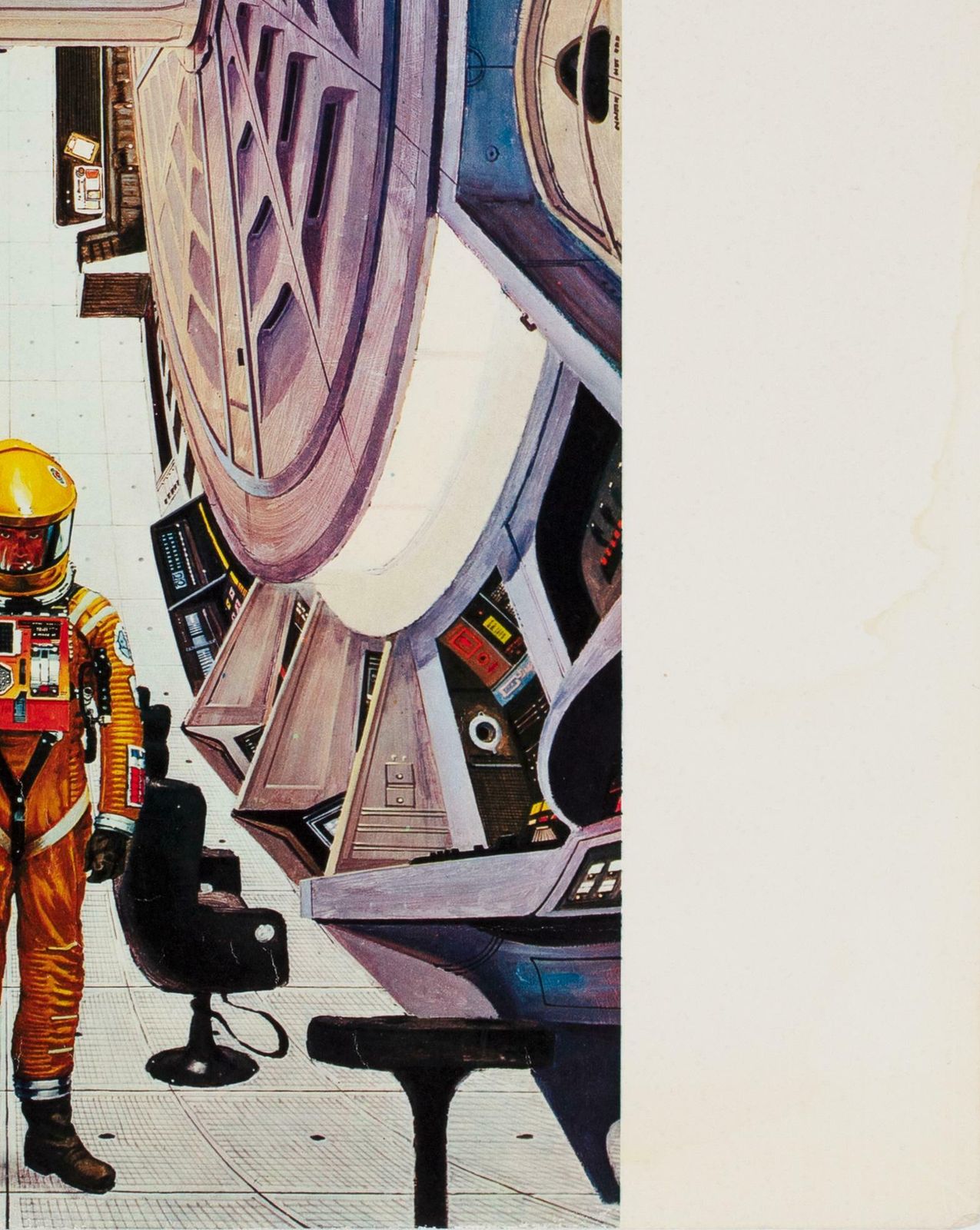2001 A Space Odyssey Space Station Interior Italian Oversized Still, Bob Mccall photo vinterior
