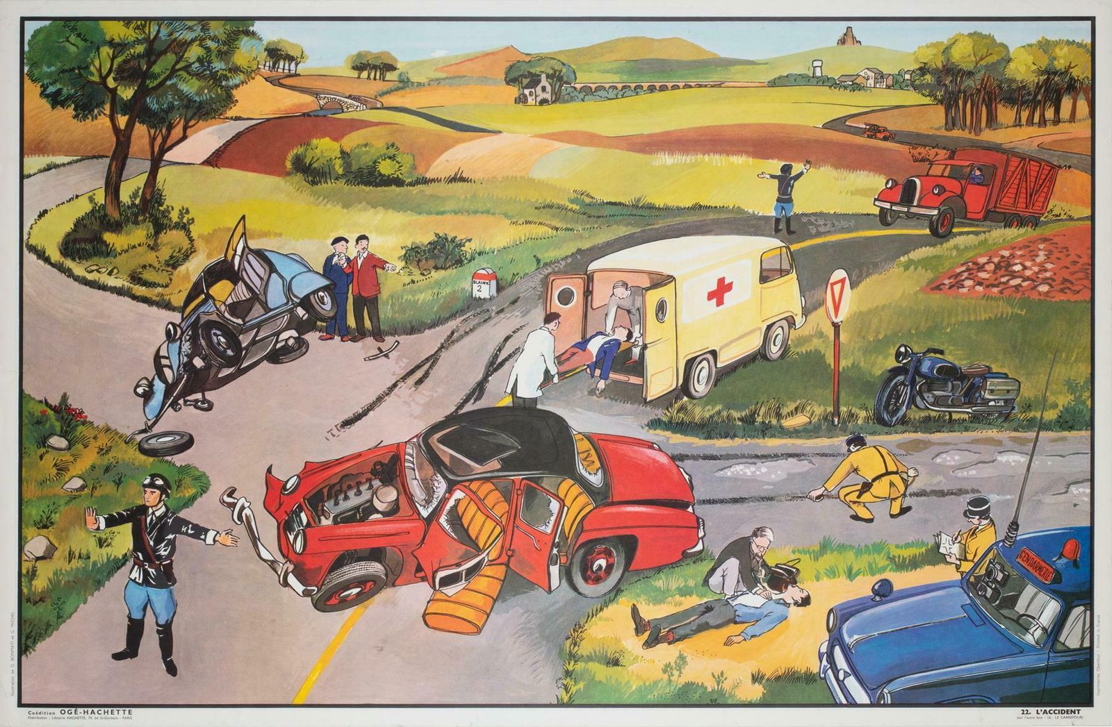 Oge Hachette 1960s French Double Sided Educational Poster   No.S 16 & 22 photo Art