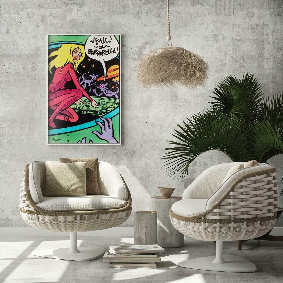 Barbarella 1967 Psychophot French Advertising Poster, Jean Claude Forest photo furniture