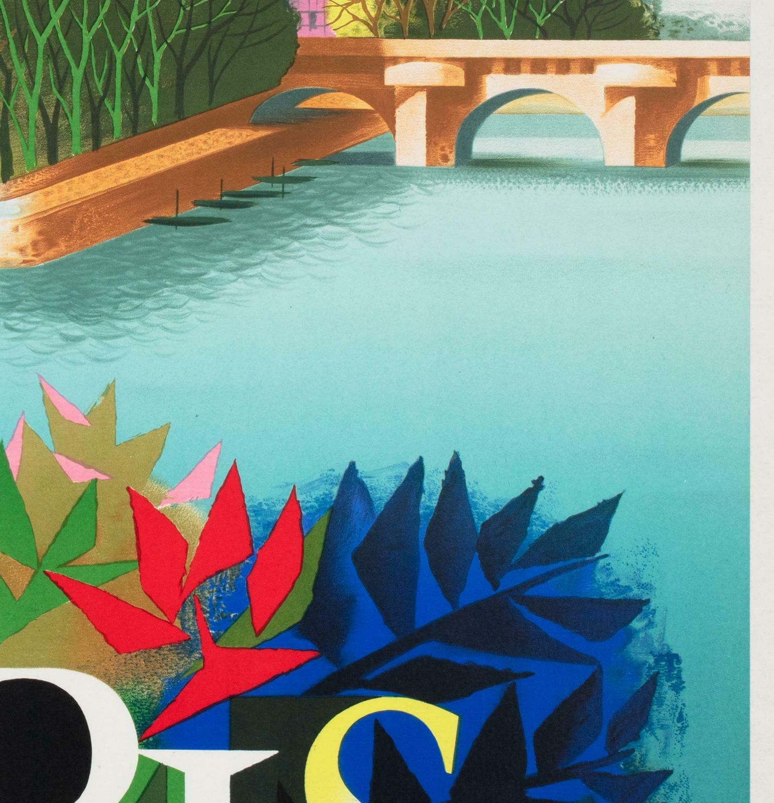 Air France Paris 1957 Travel Airline Advertising Poster, Jacques Nathan Garamond photo vinterior