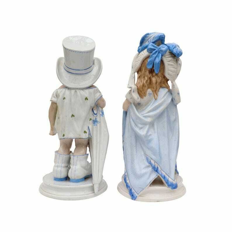 Antique German Pair Of Porcelain Humorous Mapa Papa Figures By Conta And Boehme C 1880's. photo 150.0