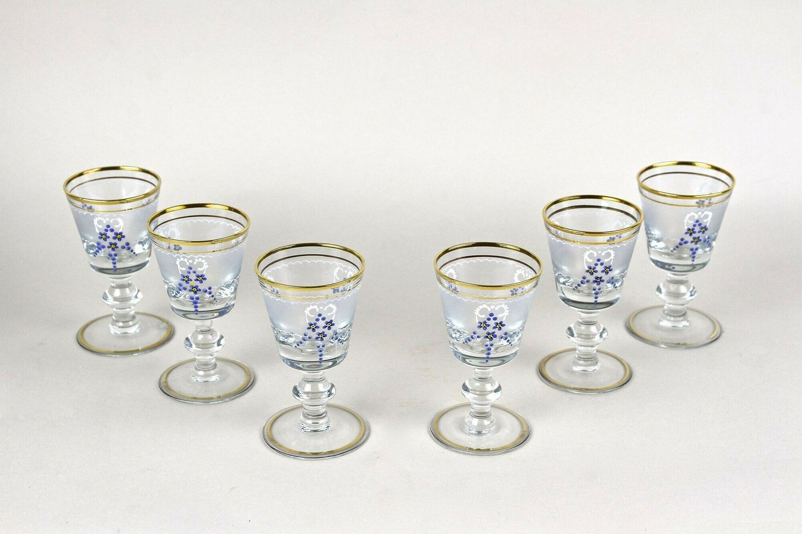 20th Century Glass Decanter Set With Enamel Paintings, Austria Ca. 1980s photo vinterior