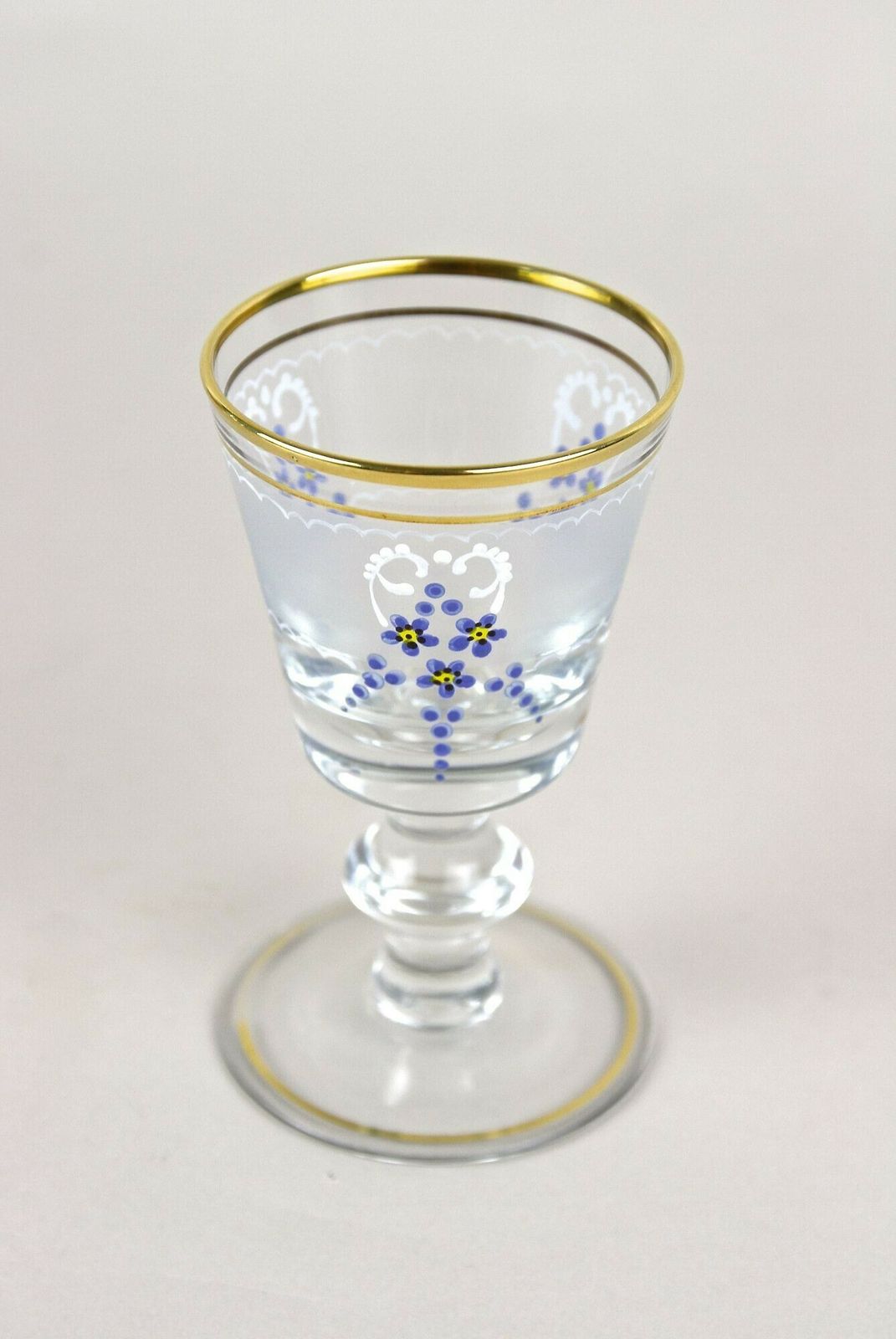 20th Century Glass Decanter Set With Enamel Paintings, Austria Ca. 1980s photo vintage