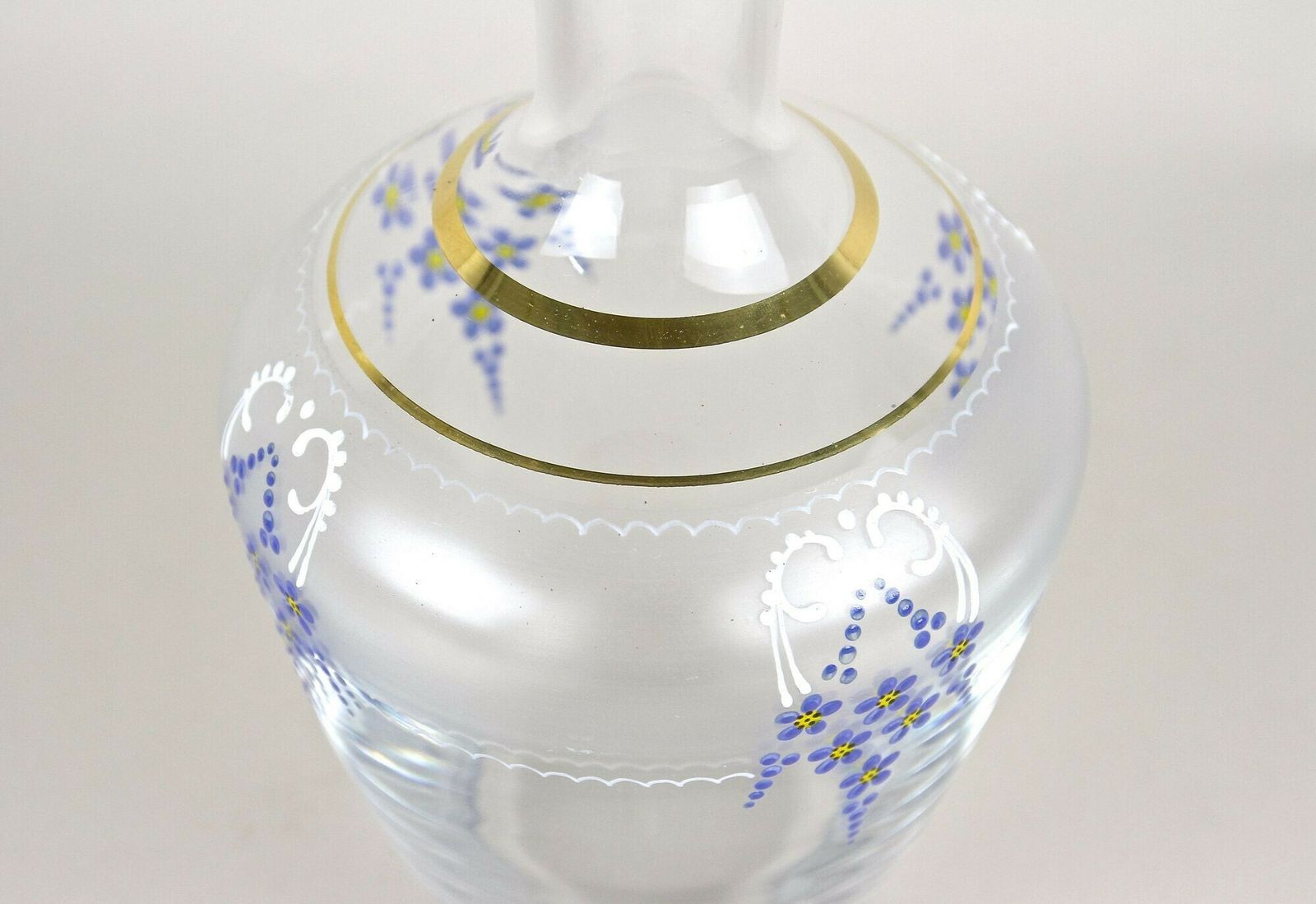 photo vinterior 20th Century Glass Decanter Set With Enamel Paintings, Austria Ca. 1980s