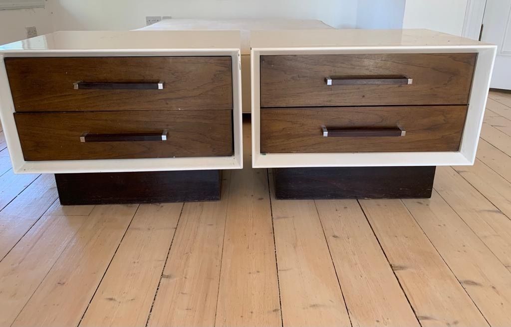 Mid Century Lane Bedside Tables Pair
