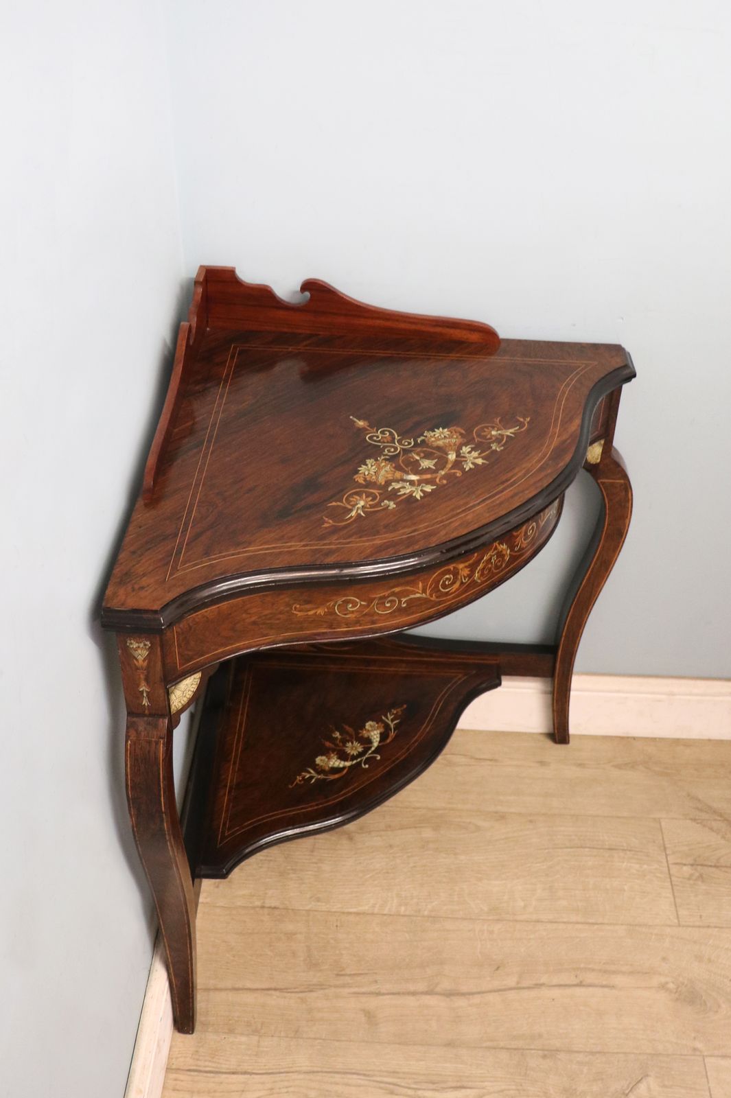 A Lovely Early 20th Century Sheraton Revival Hardwood Corner. photo furniture