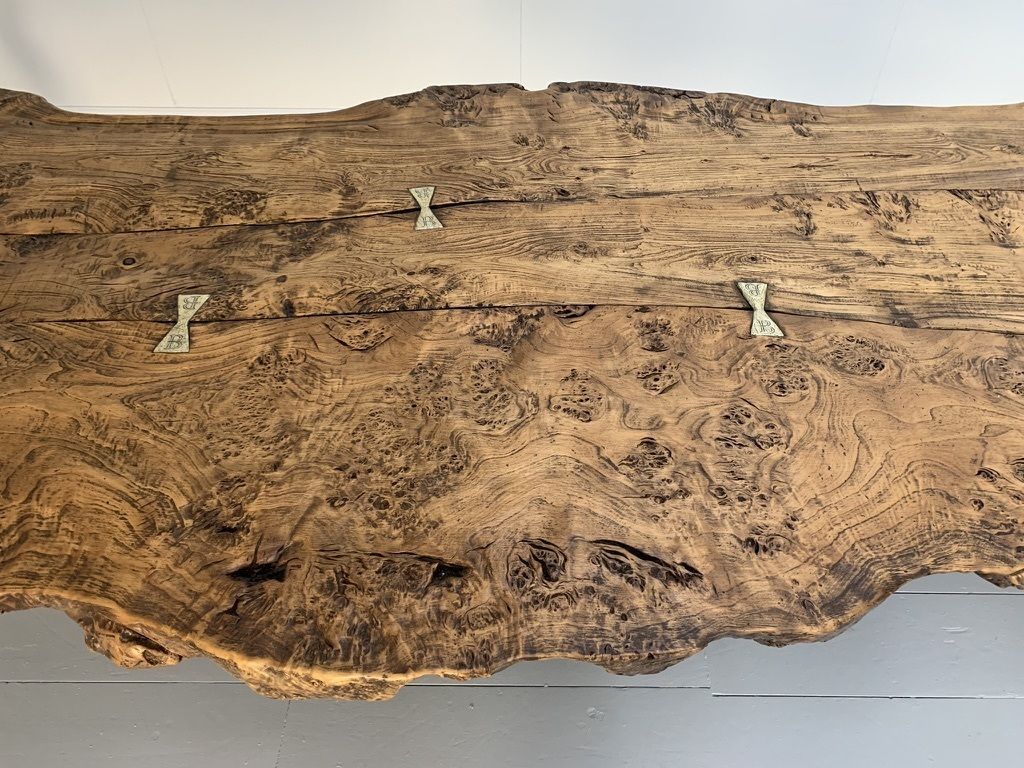 Bizzotto Italia “Sidney” Dining Office Meeting Table – In Solid Briar Wood photo vintage