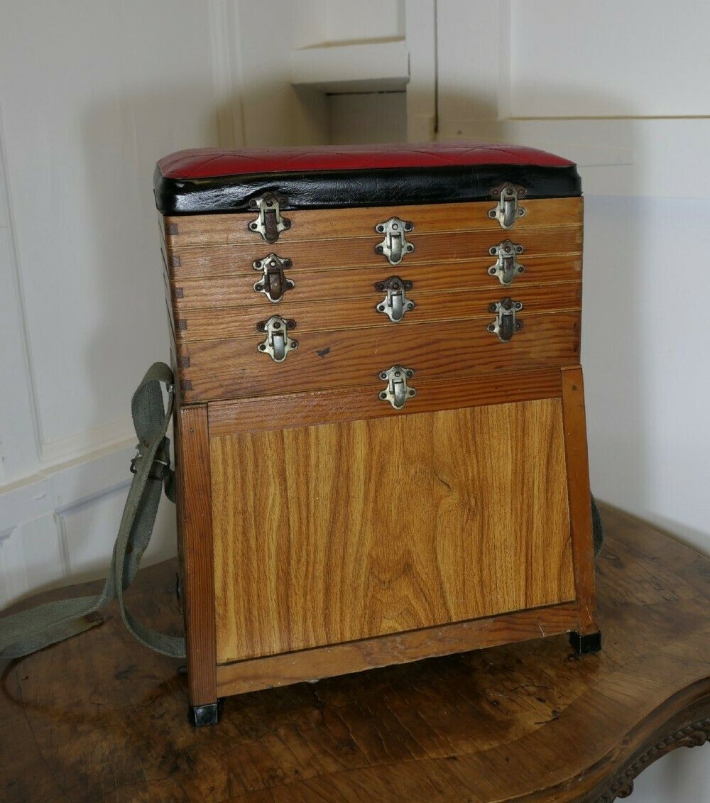 Pine Fishing Bait Box With Seat