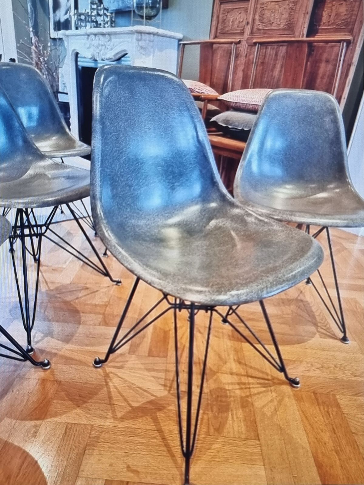 photo furniture Set Of 6 Dsr Charles Eames Chairs   Original 50s/60s Fibreglass   Rare Colour