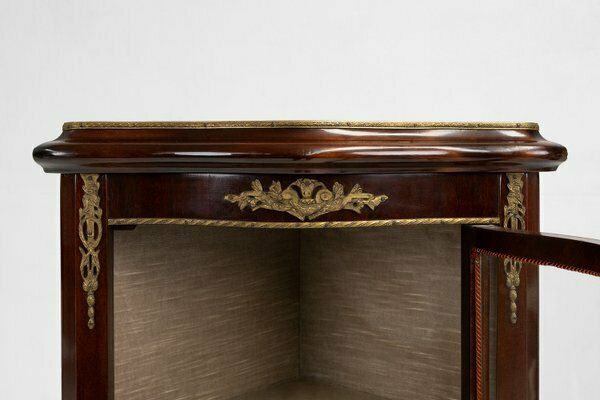 Vintage French Louis XV Style Corner Display Cabinet With Arched Glass, 1950 photo Furniture