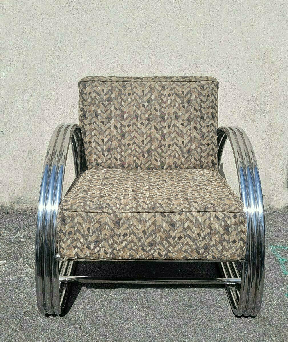 Ralph Lauren, Pair Of Large Chrome Armchairs, Xxth Century photo furniture