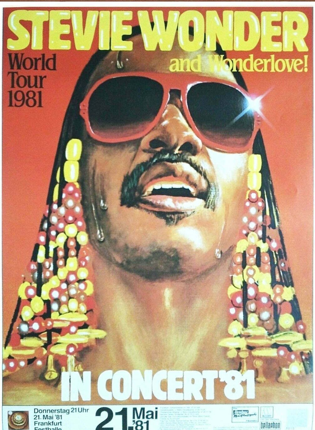 Stevie Wonder  In Concert '81  Original Vintage Poster