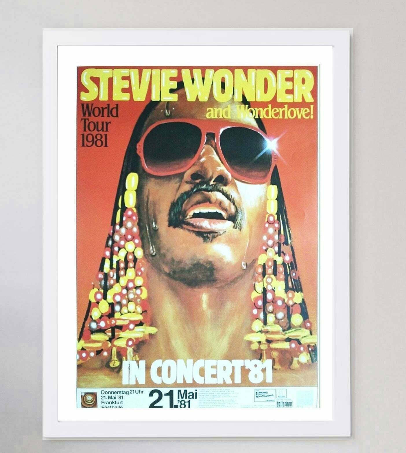 Stevie Wonder  In Concert '81  Original Vintage Poster photo for sale