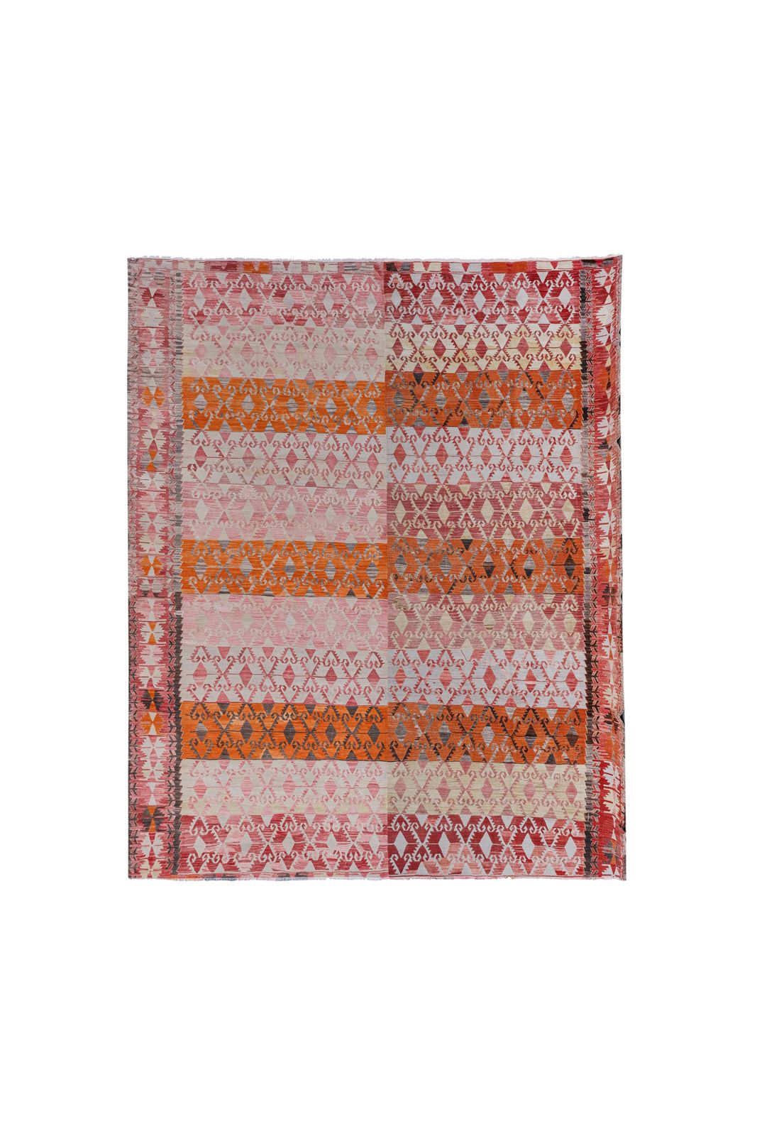 1960s Oversized Pastel Turkish Kilim Rug 10'1'' X 12'2''