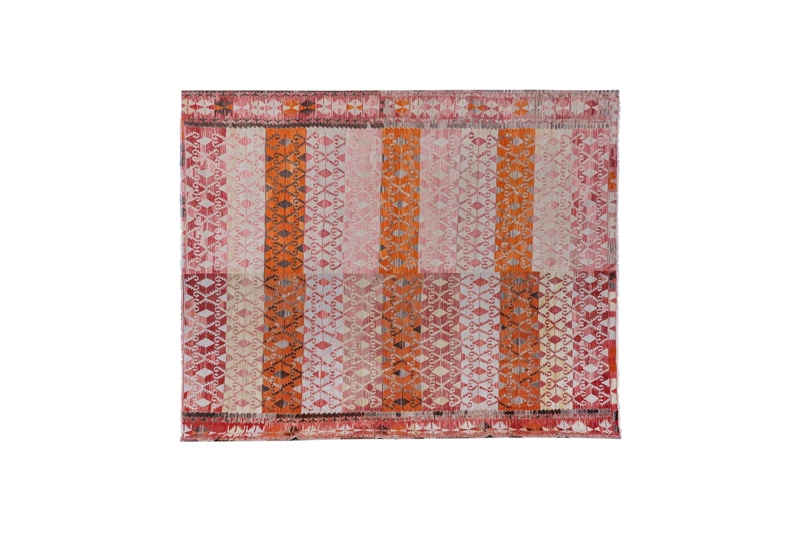 1960s Oversized Pastel Turkish Kilim Rug 10'1'' X 12'2'' photo vintage