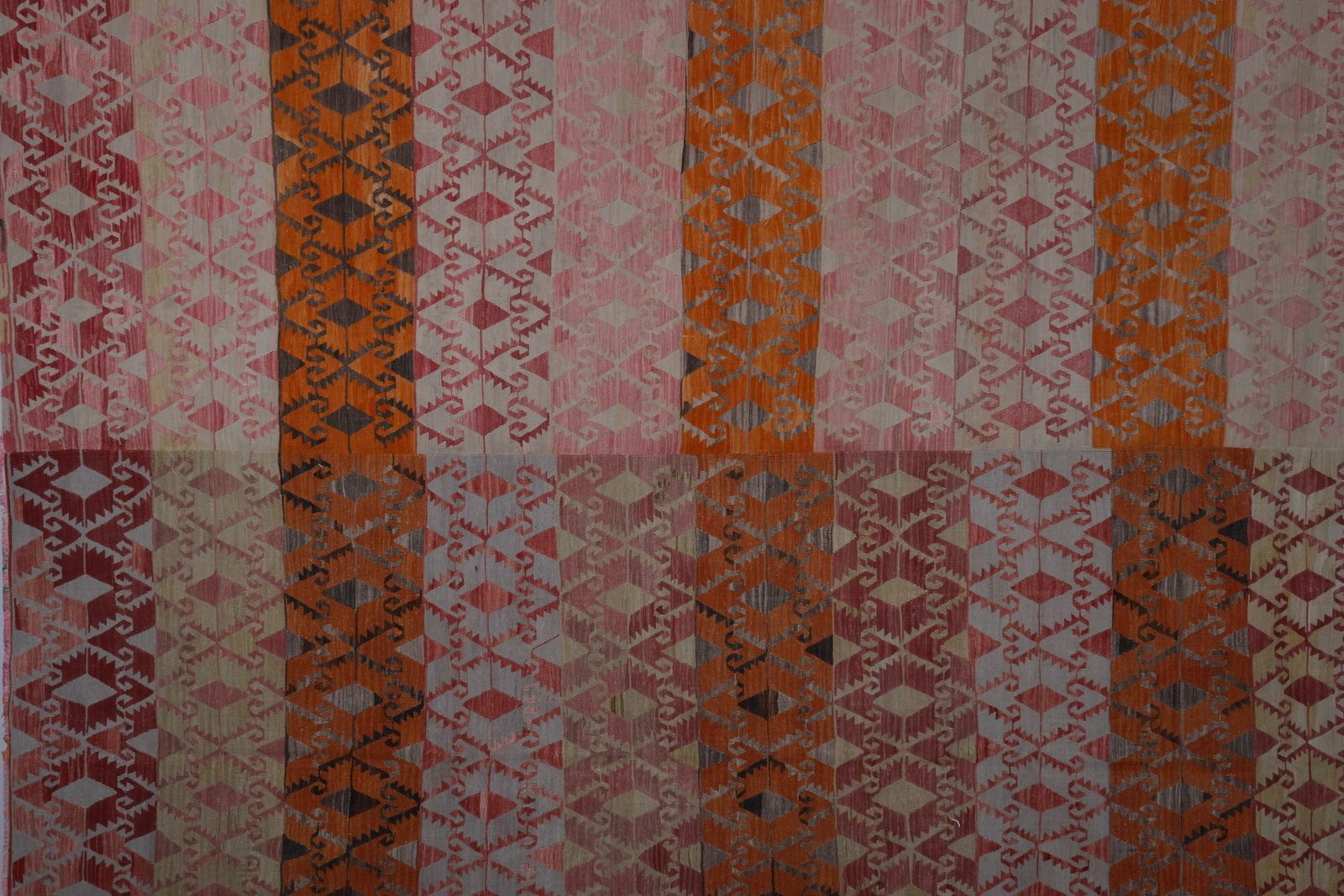 Textiles 1960s Oversized Pastel Turkish Kilim Rug 10'1'' X 12'2'' photo