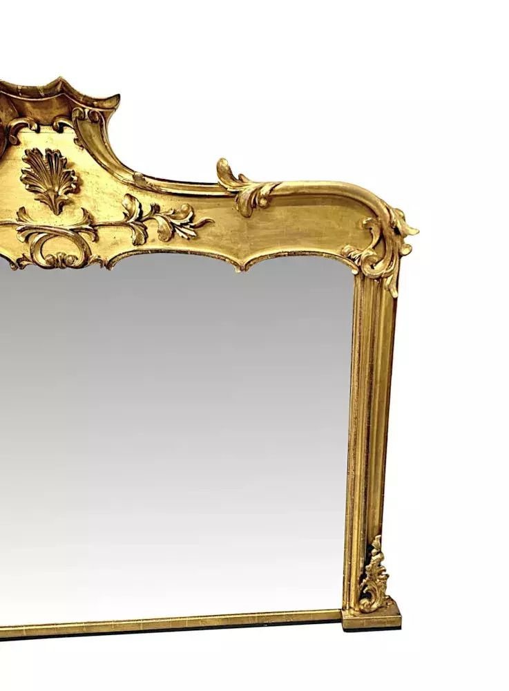 A Very Rare And Fine Early 19th Century Giltwood Overmantel Mirror photo Home Decor
