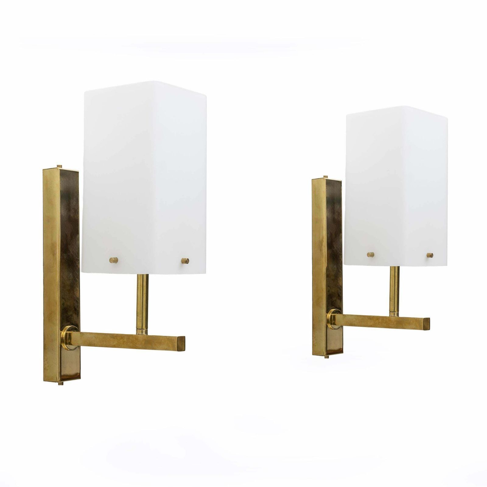 Pair Of Mid Century Modern Style Italian Murano Glass And Brass Sconces photo furniture