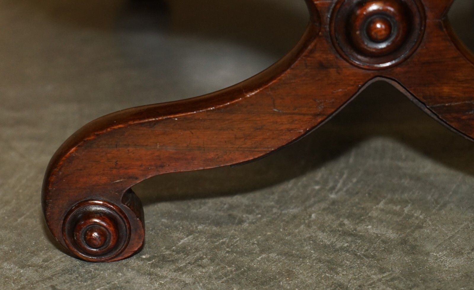 photo vinterior Antique William IV 1830 Green Leather Rosewood Chesterfield Stool Piano Bench