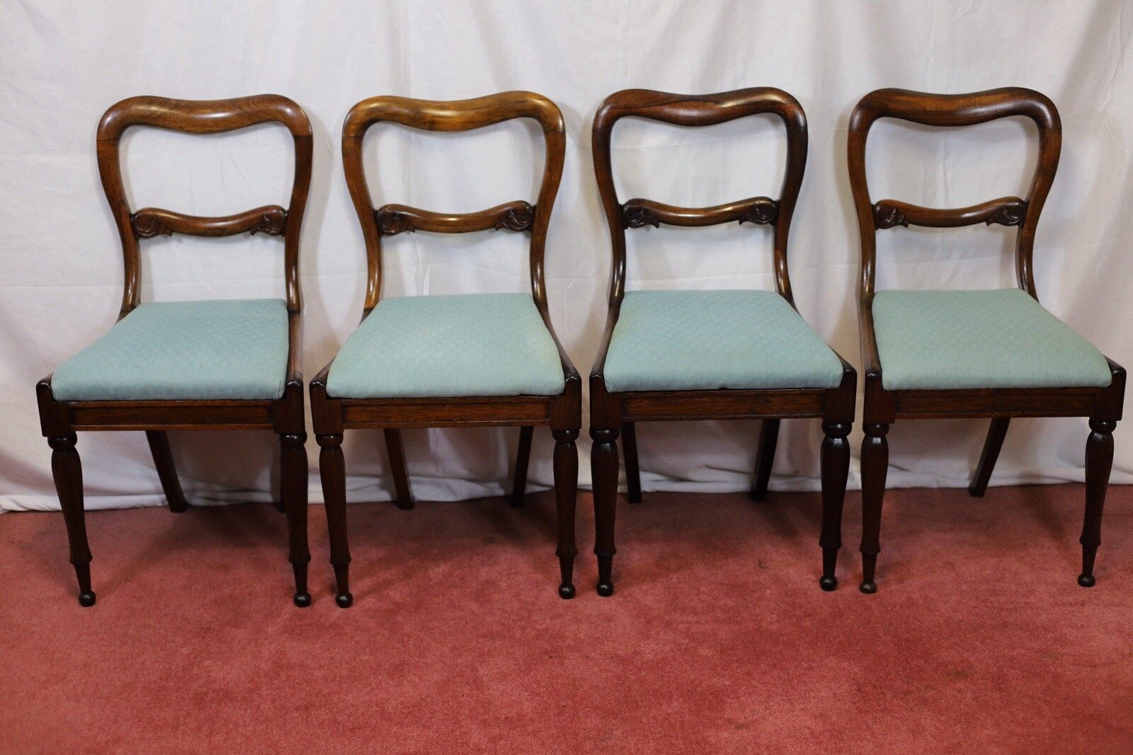 photo buy Lovely Set Of Eight Victorian Balloon Back Rosewood Dining Chairs