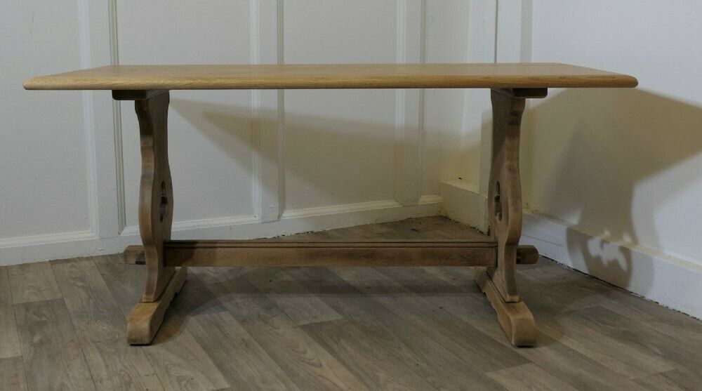 Good Farmhouse Coffee Table, Refectory Style In Golden Oak