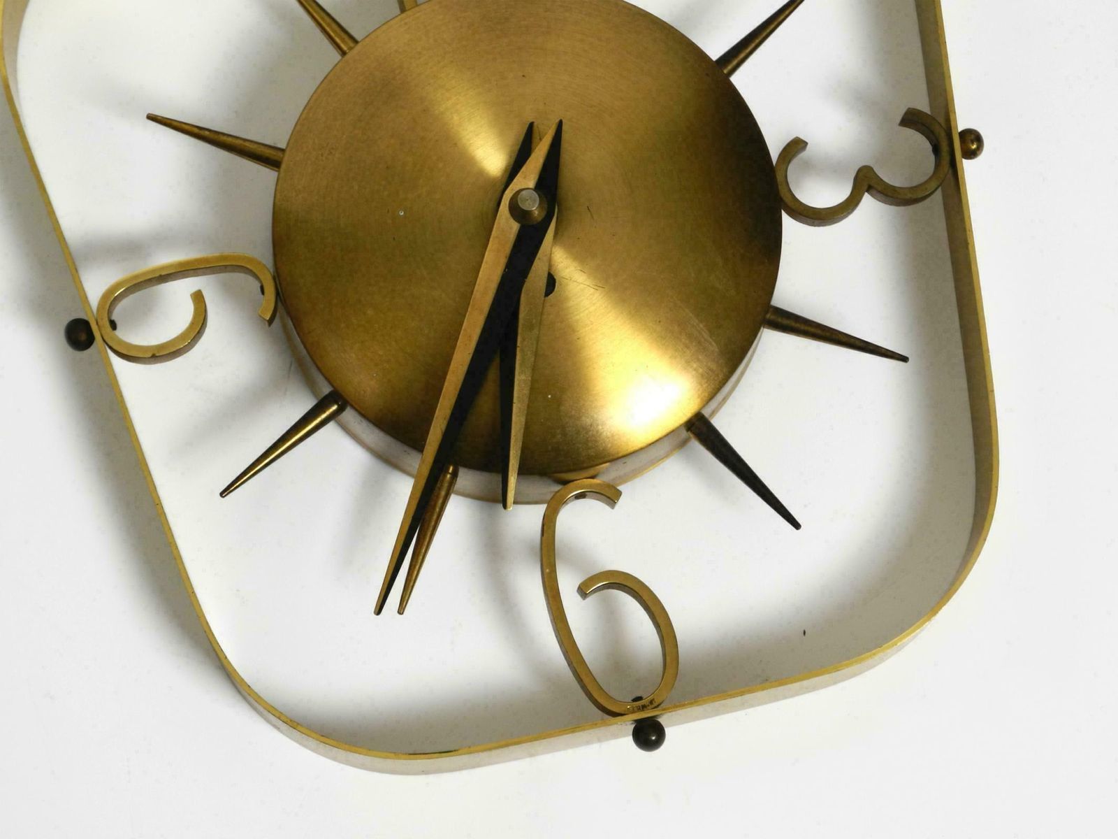 photo buy Beautiful Mid Century Kienzle Brass Wall Clock With Original Battery Drive