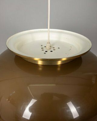 Vintage Pendant Light In Brown Plastic By Luigi Massoni For Harwey Guzzini, Italian Design,  1970s photo 501.0