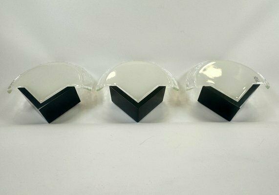 Wall Lamps With Murano Glass From Leucos, 1980s, Set Of 3 photo vinterior