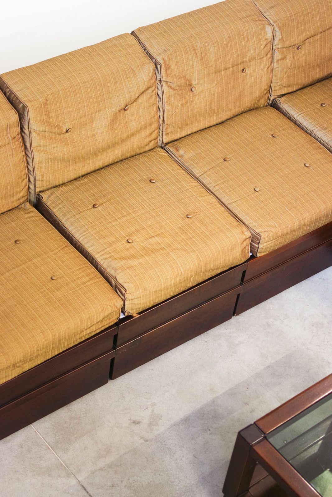 photo buy 1970s Modular Beechwood Sofa By Frigerio – Original Fabric Upholstery, Set Of 6
