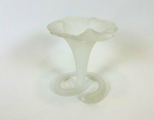 Vintage Handmade Frosted Glass Lilly Vase From Stiver, 1970s photo vinterior
