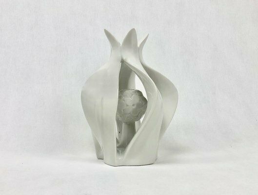Lotos Flower Figurine From Royal Dux Bohemia, 1960s photo Home Decor