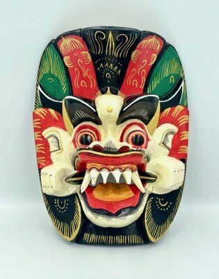 Balinese Carved Rangda Mask, Indonesia, 20th Century photo for sale