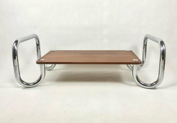 Bauhaus Czech Tubular Chrome Coffee Table, 1930s photo furniture