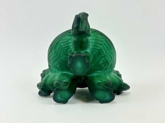 Art Deco Malachite Glass Pegasus Ashtray By Arthur Pleva For Curt Schlevogt, 1930s photo buy