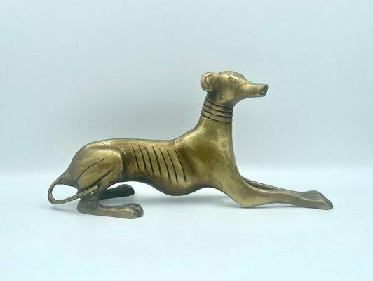 Greyhounds Or Whippets In Brass, 1960s, Set Of 3 photo for sale