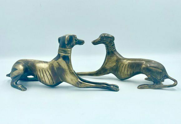 462.0 Greyhounds Or Whippets In Brass, 1960s, Set Of 3 photo