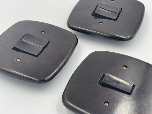 Bakelite Light Switches, 1940s , Set Of 3 photo 126.0