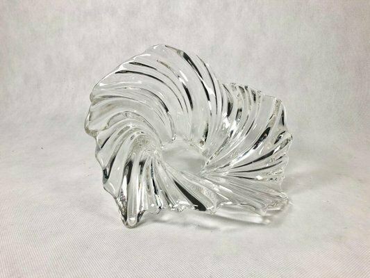 Large German Swirling Comet Crystal Glass Serving Bowl From Mikasa, 1980s photo vinterior