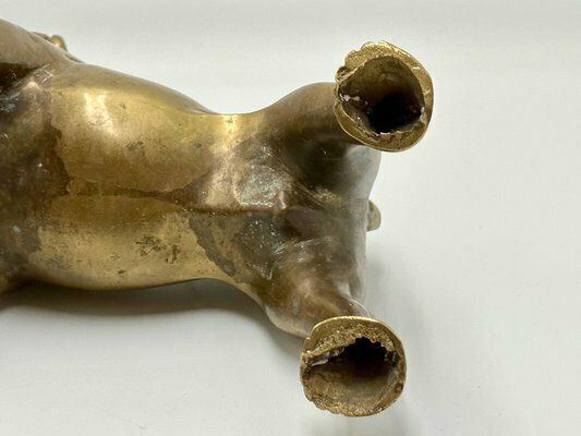 Brass Bulldog Paperweight Or Statue, 1940s photo 357.0