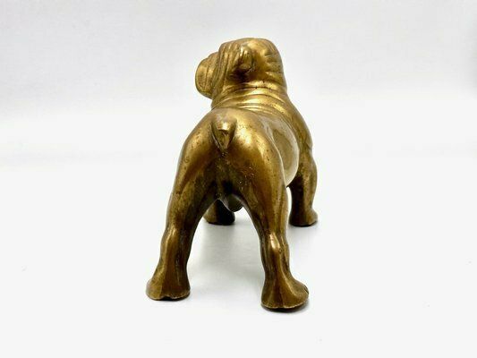 photo furniture Brass Bulldog Paperweight Or Statue, 1940s