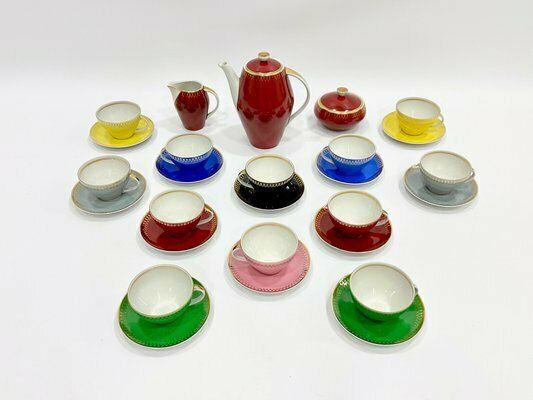 12 Person Porcelain Coffee Service By Wincenty Potacki For Zps Karolina, 1960s, Set Of 29