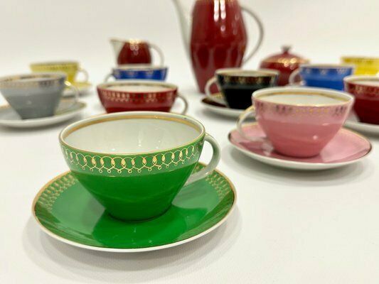 12 Person Porcelain Coffee Service By Wincenty Potacki For Zps Karolina, 1960s, Set Of 29 photo vintage