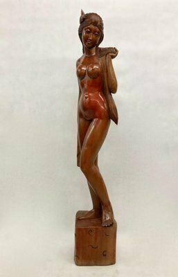 Balinese Artist, Carved Statue Of Woman, 1960s photo 3315.0